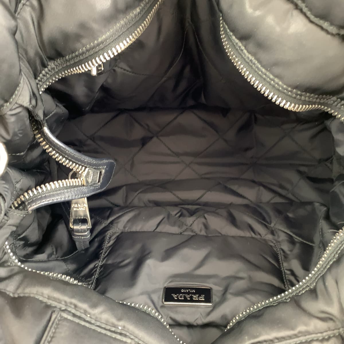 PRADA Prada Tessuto Bomber Black Silver Hardware Nylon BN2617 Business Bag Briefcase Men's