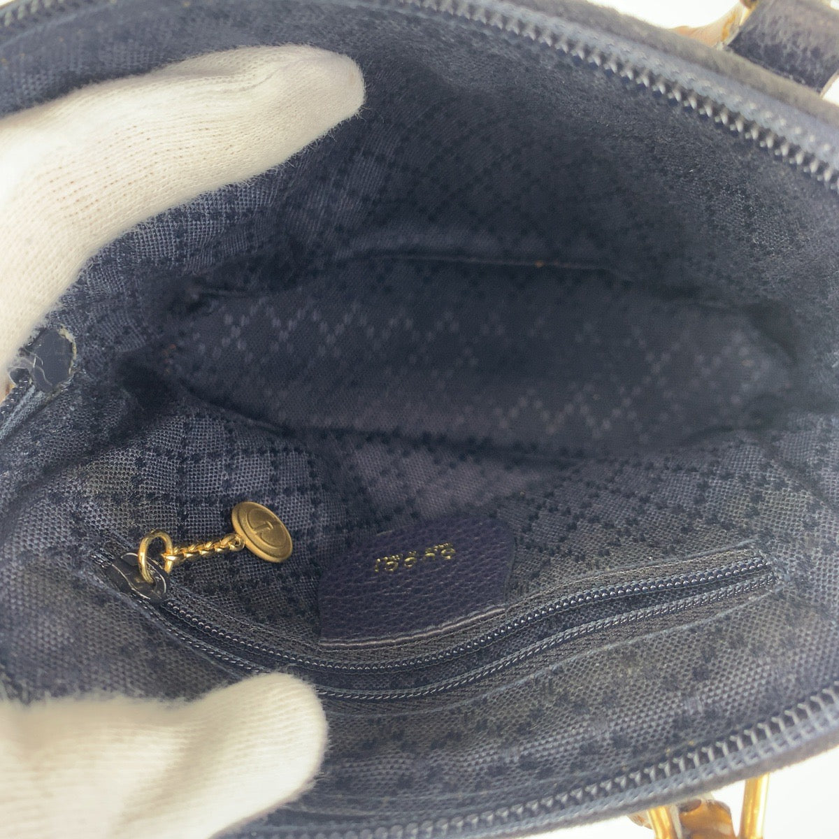 GUCCI グッチ バンブー ブラック 黒 ゴールド金具 スウェード 007 2865 0231 ショルダーバッグ ミニハンドバッグ 2way レディース