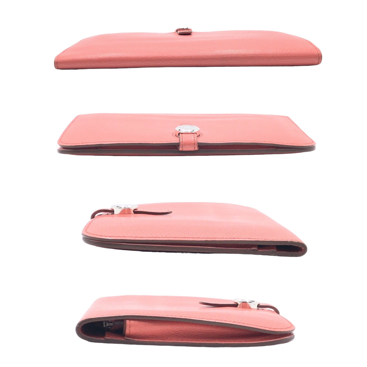 C-092
HERMES エルメス ドゴンGM ピンク系 シルバー金具 トリヨンクレマンス 長財布 ロングウォレット □R刻印 レディース
