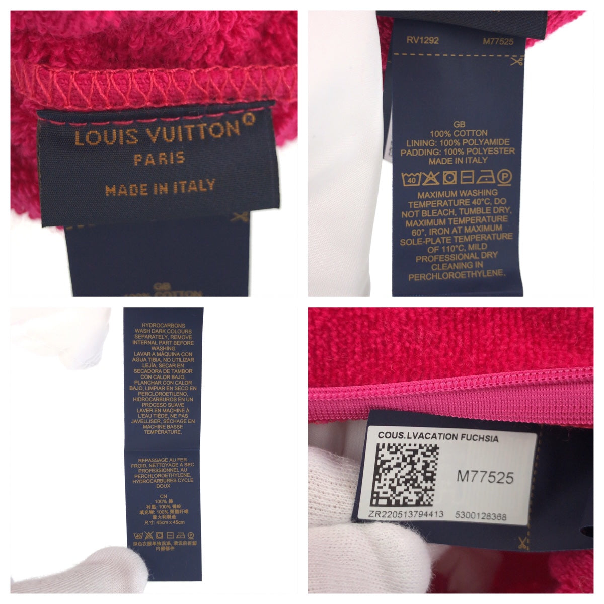 LOUIS VUITTON ルイヴィトン モノグラム クッサン LV バケーション フラージュ ショッキングピンク コットン M77525 クッション ピロー レディース