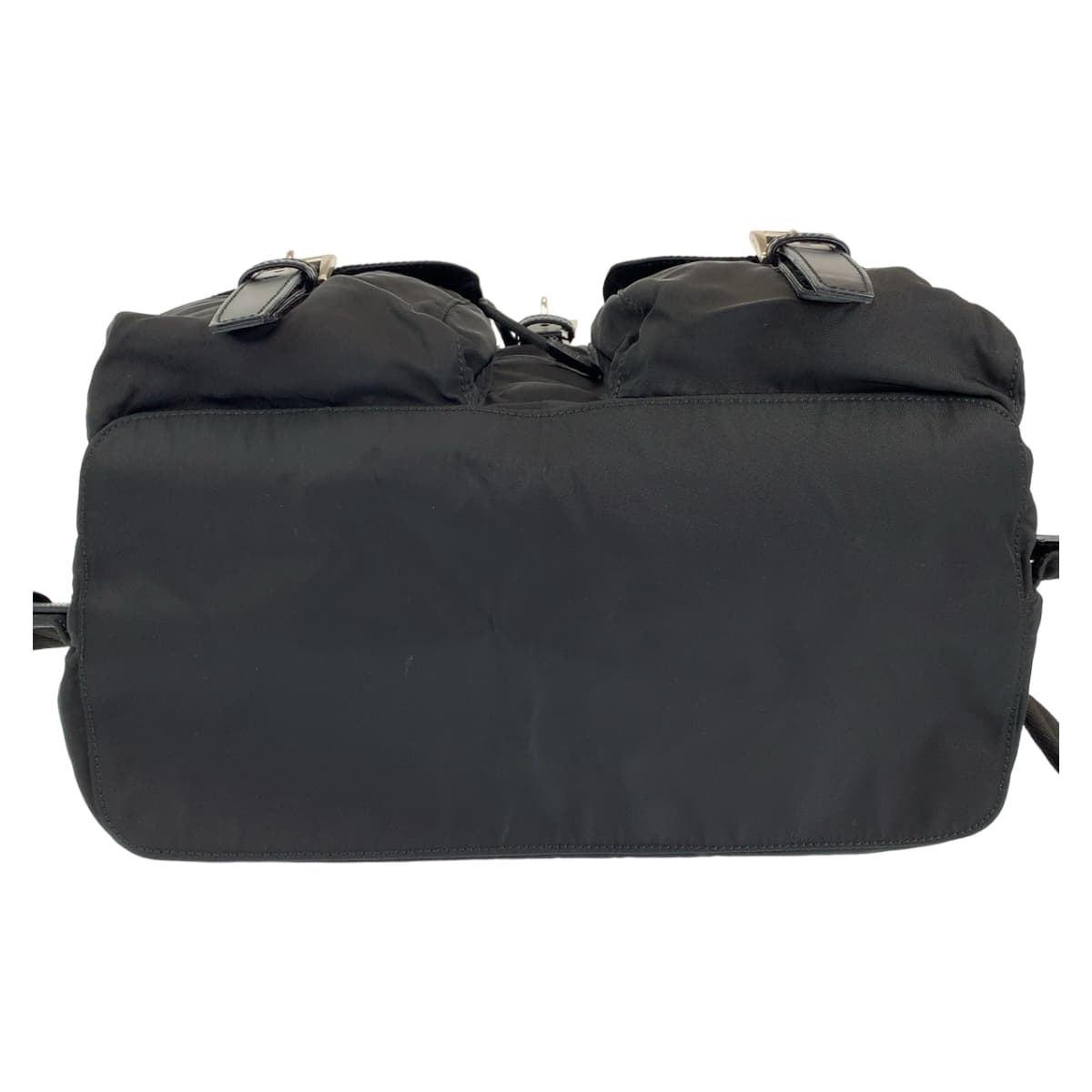 PRADA Prada Tessuto Black Silver Hardware Nylon Backpack Women's