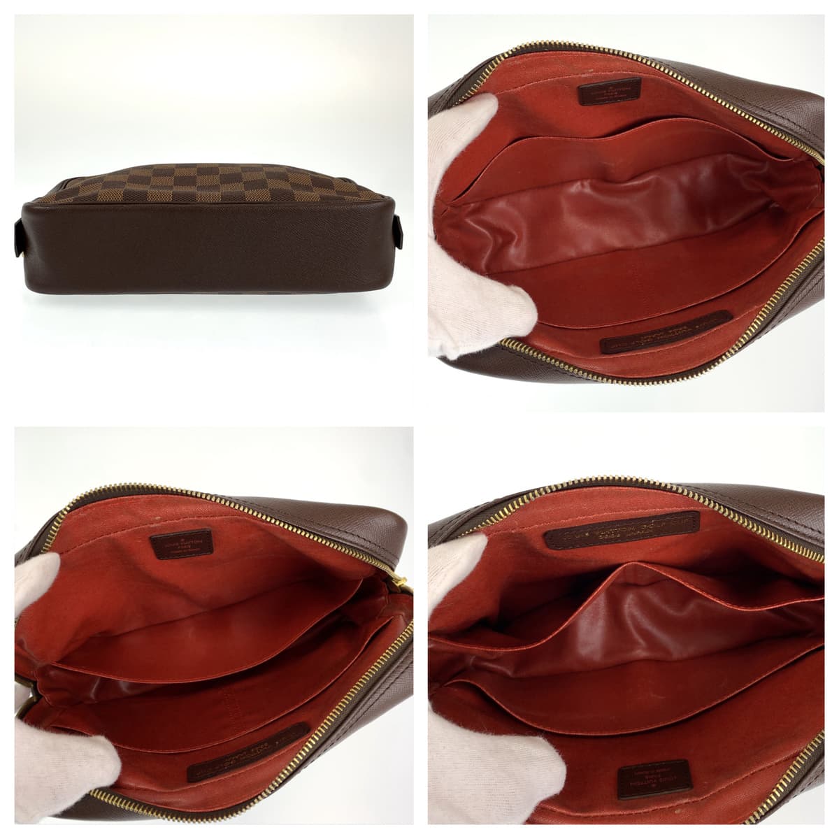 LOUIS VUITTON ルイヴィトン ダミエ トゥルーストワレット ルイヴィトン ゴルフカップ ブラウン 茶 ゴールド金具 PVC N47623 セカンドバッグ クラッチバッグ レディース