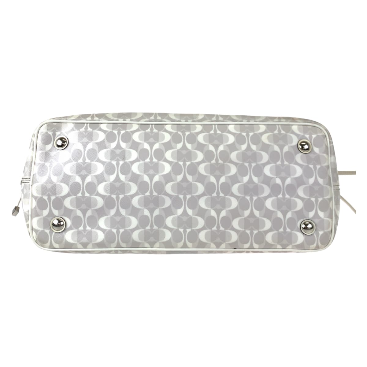 COACH コーチ シグネチャー ホワイト 白 グレー PVC F29183 トートバッグ ハンドバッグ レディース