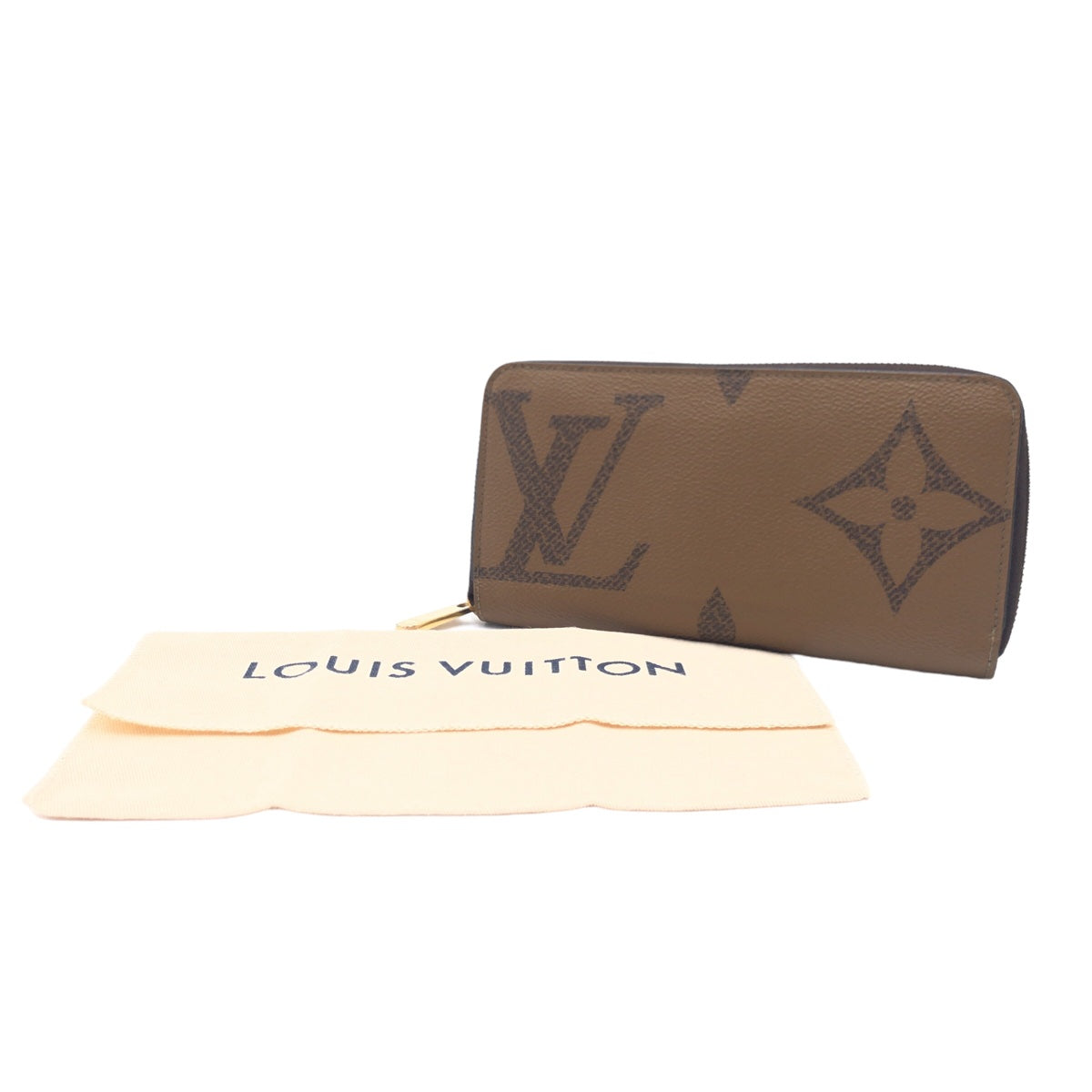 LOUIS VUITTON ルイヴィトン モノグラム ジャイアント リバース ジッピーウォレット ブラウン 茶 ゴールド金具 PVC M69353 長財布 ラウンドファスナー メンズ