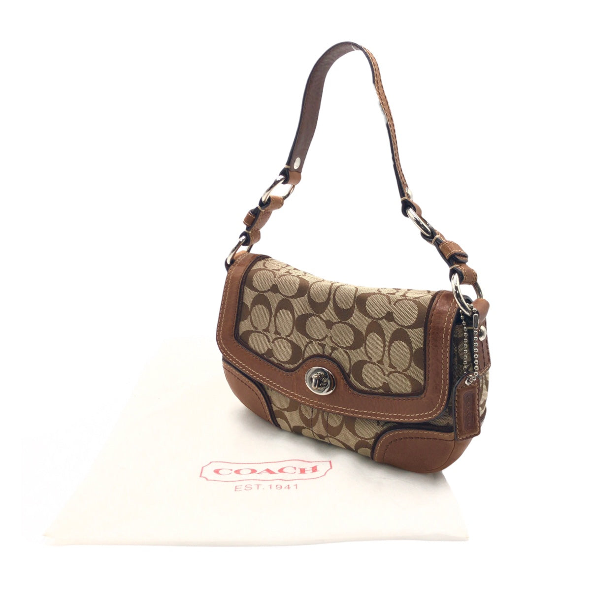 COACH コーチ シグネチャー ブラウン 茶 キャンバス F10983 ショルダーバッグ 肩掛け レディース