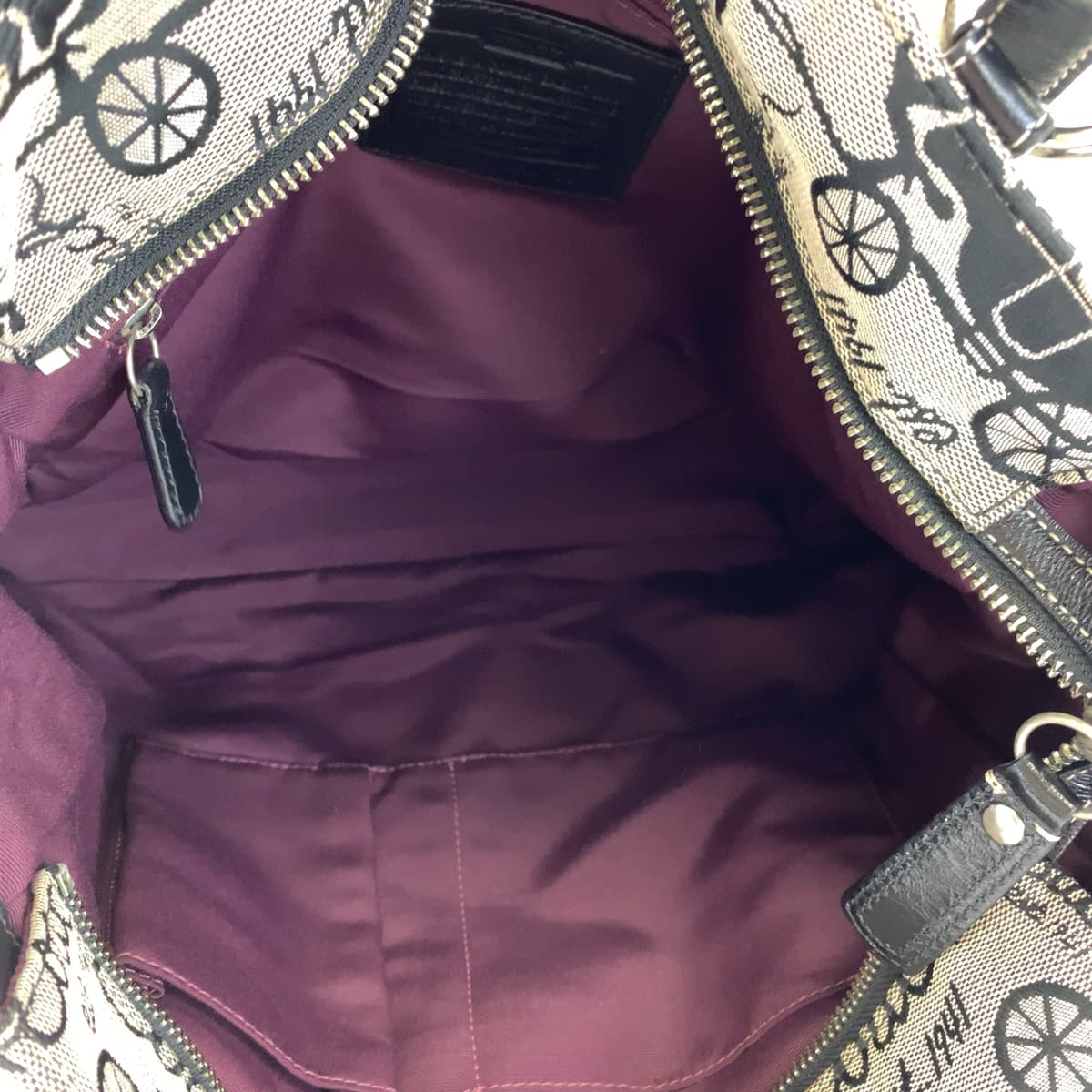 COACH コーチ ホースアンドキャリッジ グレー 灰色 キャンバス / レザー F14033 ハンドバッグ トートバッグ レディース
