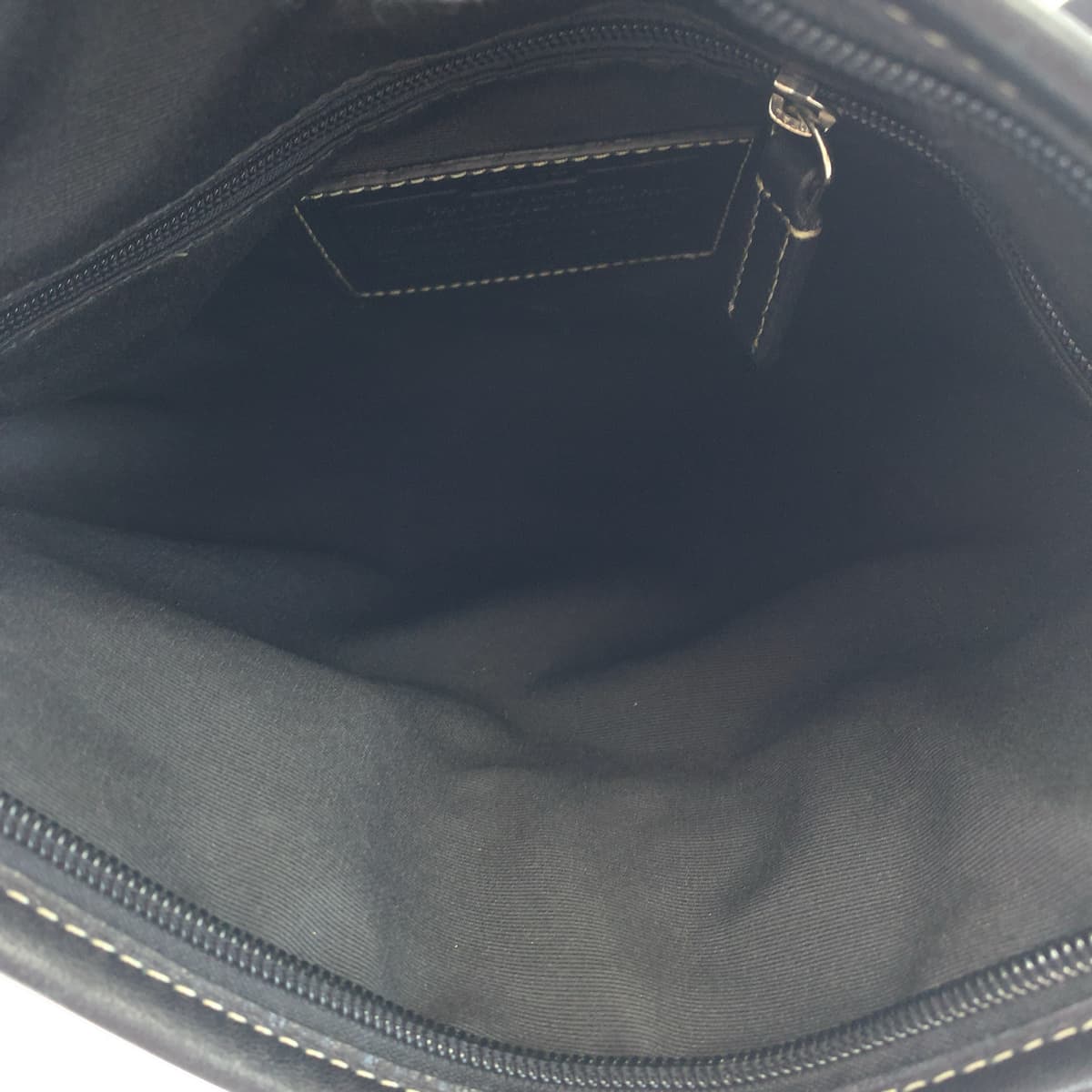 COACH コーチ シグネチャー ヘリテージ ストライプ ブラック 黒 レザー F70591 ショルダーバッグ 斜め掛け レディース