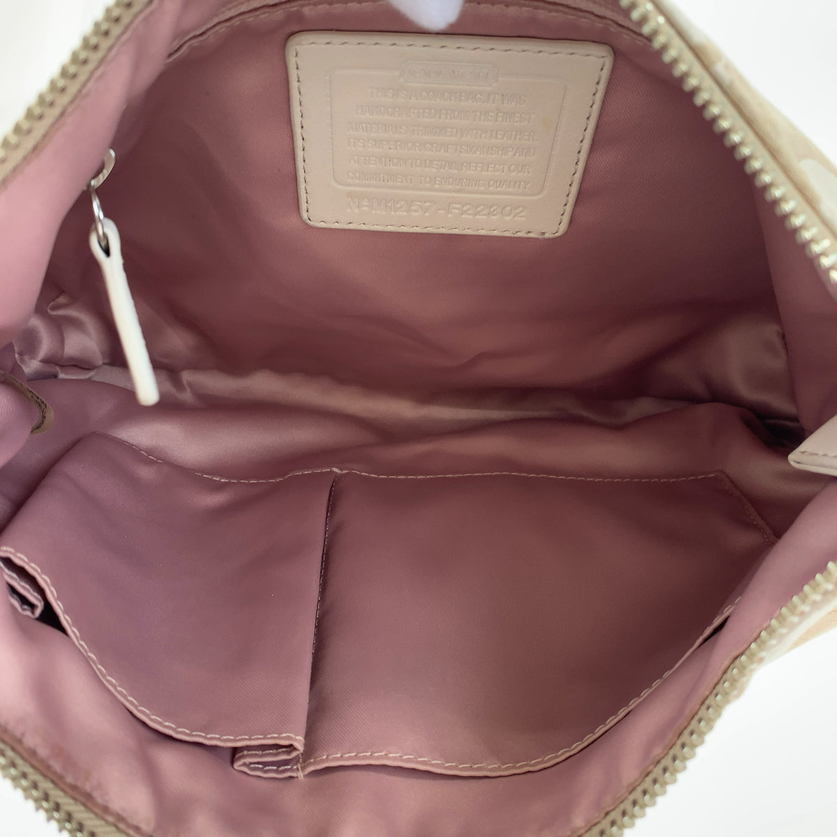 COACH コーチ シグネチャー クリスティン ベージュ キャンバス F22302 セミショルダーバッグ 肩掛け レディース