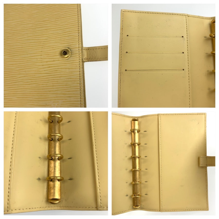 LOUIS VUITTON ルイヴィトン エピ アジェンダPM ヴァニーユ イエロー ゴールド金具 レザー R2009A 手帳カバー 男女兼用 レディース AB13