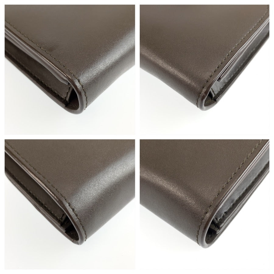 Salvatore Ferragamo サルヴァトーレフェラガモ ヴァラリボン ブラウン ゴールド金具 レザー ショルダーバッグ チェーンウォレット レディース AB36