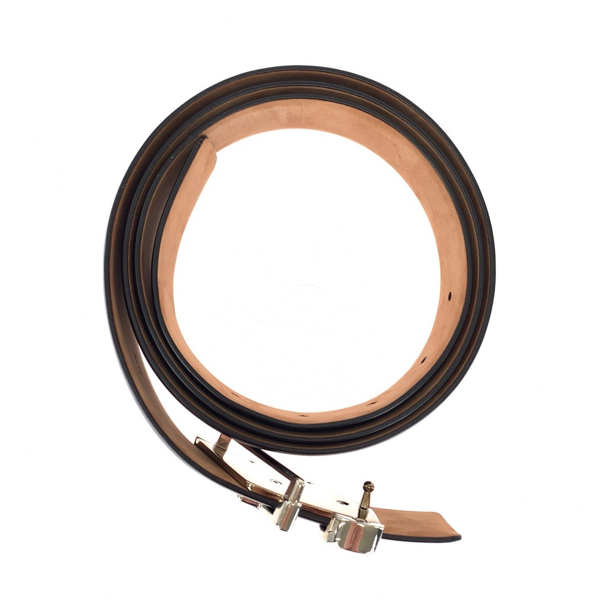 Salvatore Ferragamo サルヴァトーレフェラガモ サイズ110cm ブラック 黒 シルバー金具 レザー ベルト メンズ A21