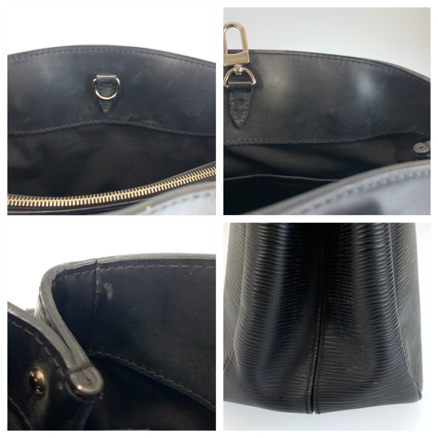 LOUIS VUITTON ルイヴィトン エピ パッシィPM ノワール ブラック 黒 シルバー金具 レザー M59262 ハンドバッグ トートバッグ レディース AB42