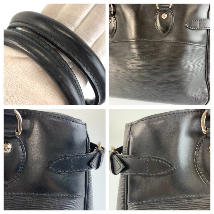 LOUIS VUITTON ルイヴィトン エピ パッシィPM ノワール ブラック 黒 シルバー金具 レザー M59262 ハンドバッグ トートバッグ レディース AB42