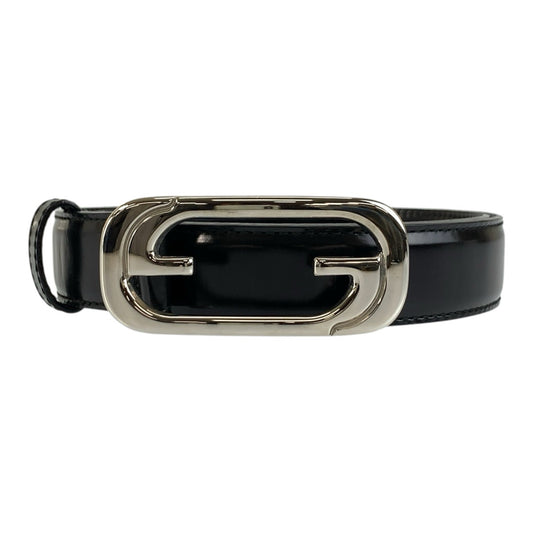 GUCCI グッチ 75cm/30インチ ブラック 黒 シルバー金具 レザー 036 194 1007 5 ベルト GGバックル レディース AB11