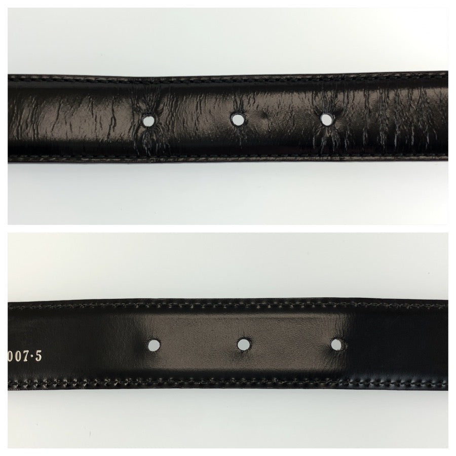 GUCCI グッチ 75cm/30インチ ブラック 黒 シルバー金具 レザー 036 194 1007 5 ベルト GGバックル レディース AB11