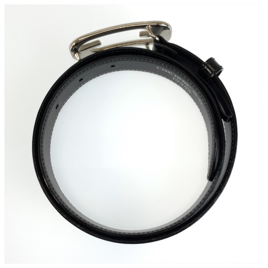 GUCCI グッチ 75cm/30インチ ブラック 黒 シルバー金具 レザー 036 194 1007 5 ベルト GGバックル レディース AB11