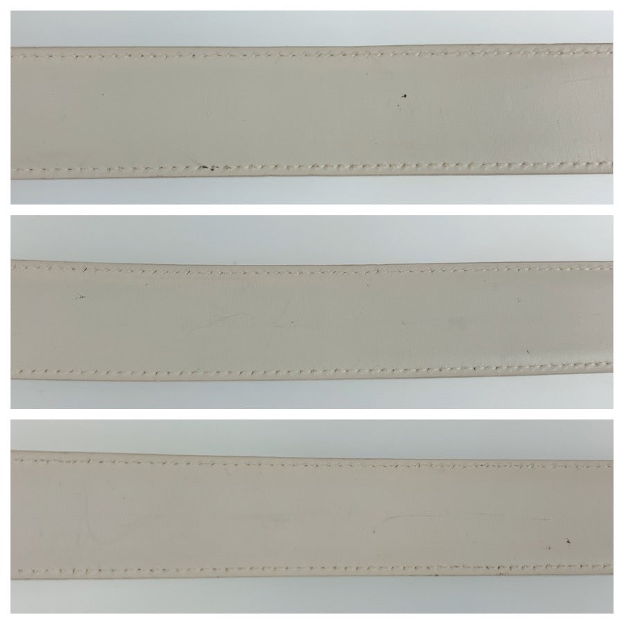 GUCCI グッチ 65cm/26インチ ホワイト ゴールド金具 レザー 036 1406 1284 ベルト レディース B11