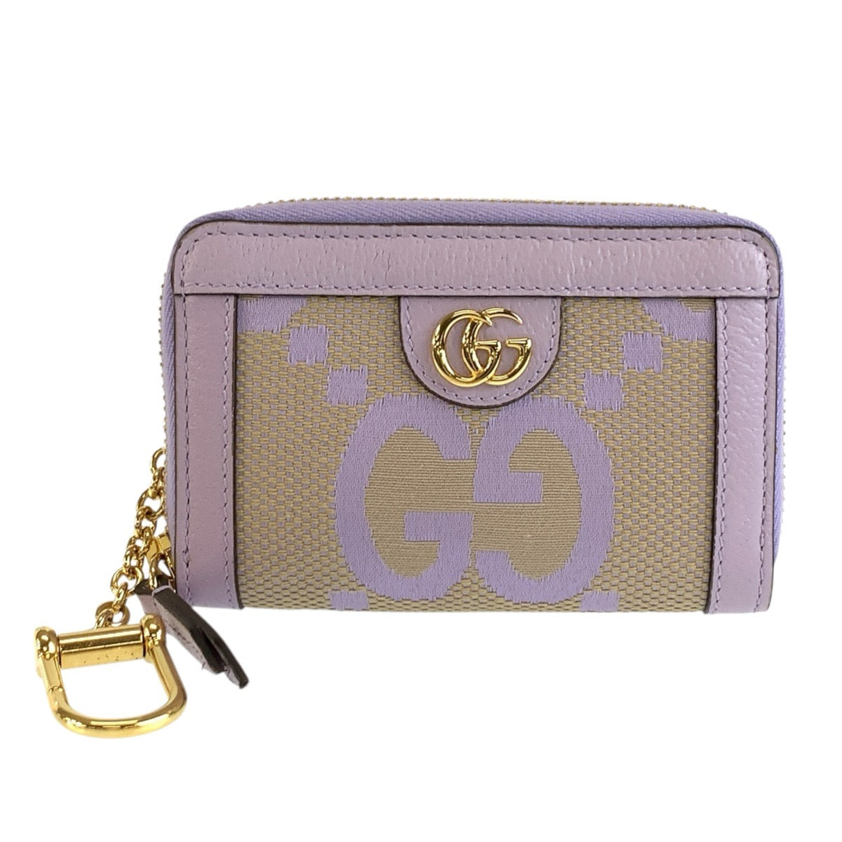 GUCCI グッチ ジャンボGG パープル ベージュ ゴールド金具 キャンバス / レザー 726503 コインケース カードケース レディース ABP35