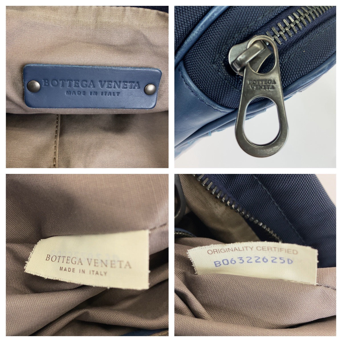 BOTTEGAVENETA ボッテガヴェネタ イントレチャート ネイビー ブラック レザー / ナイロン ショルダーバッグ メッセンジャーバッグ レディース AB50