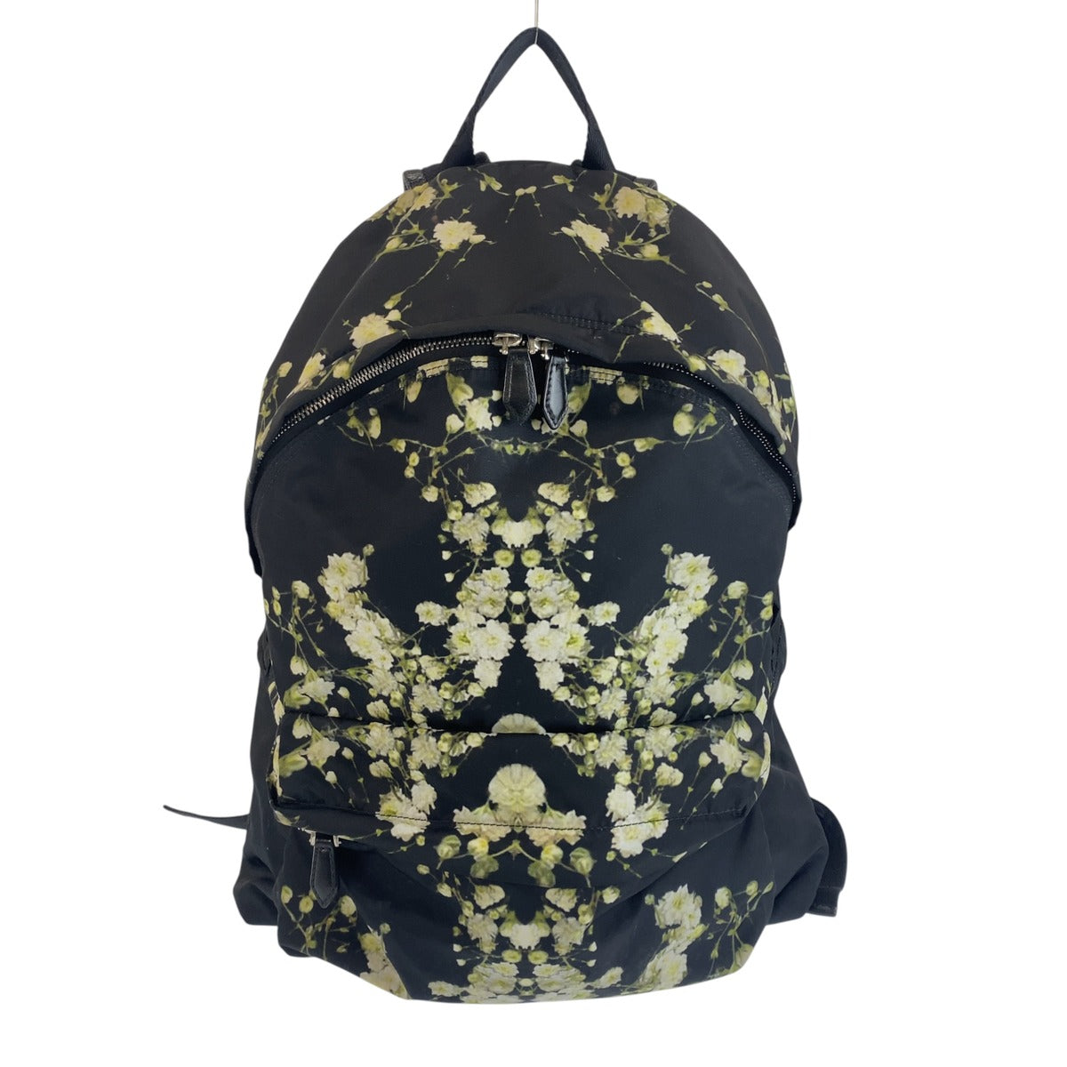 GIVENCHY ジバンシィ フラワーモチーフ ブラック ホワイト ナイロン / レザー バックパック リュックサック メンズ AB40