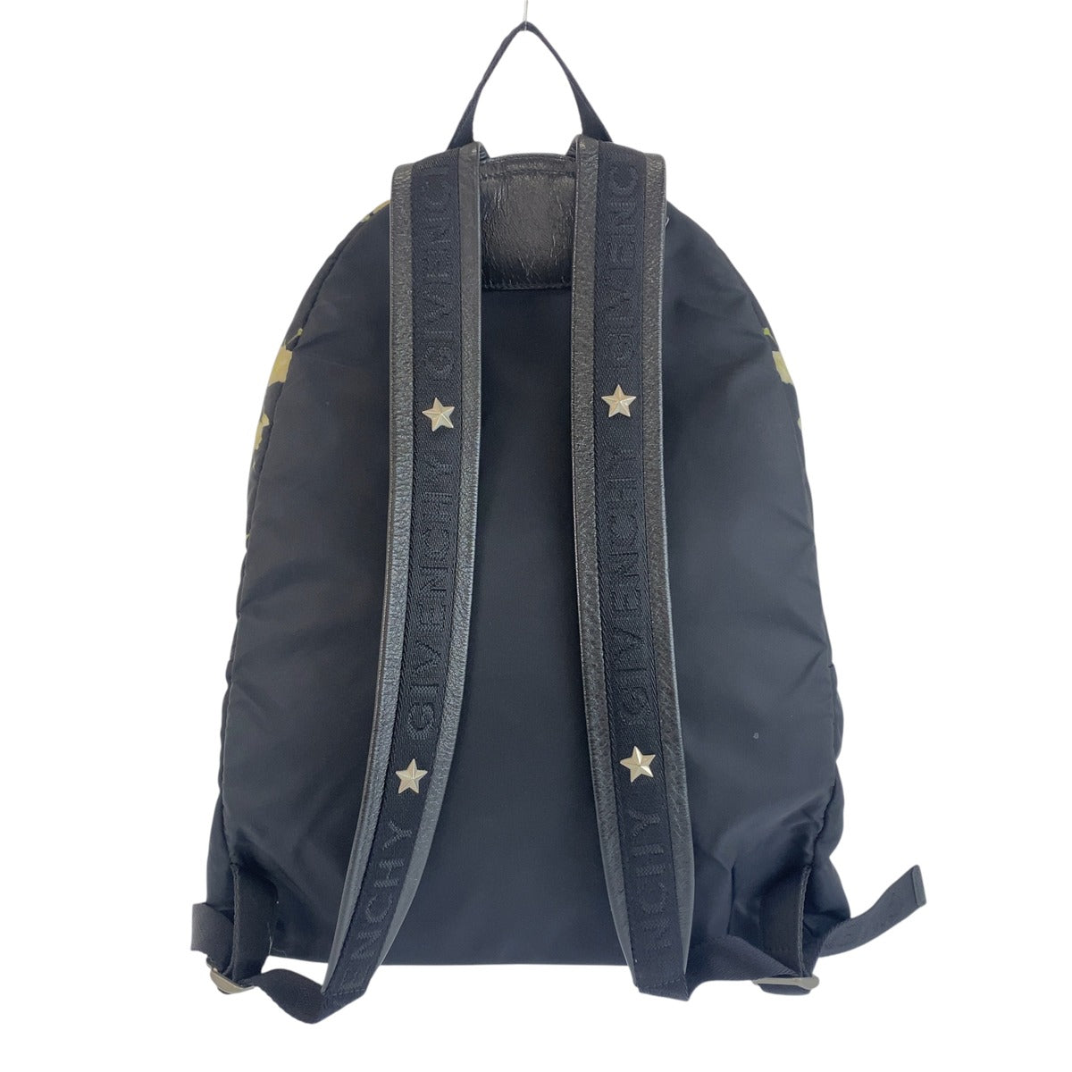 GIVENCHY ジバンシィ フラワーモチーフ ブラック ホワイト ナイロン / レザー バックパック リュックサック メンズ AB40