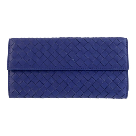 BOTTEGAVENETA ボッテガヴェネタ イントレチャート ブルー レザー BO6989077Z 長財布 ロングウォレット レディース AB23