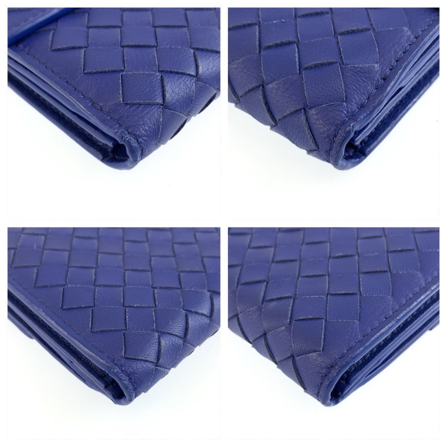 BOTTEGAVENETA ボッテガヴェネタ イントレチャート ブルー レザー BO6989077Z 長財布 ロングウォレット レディース AB23