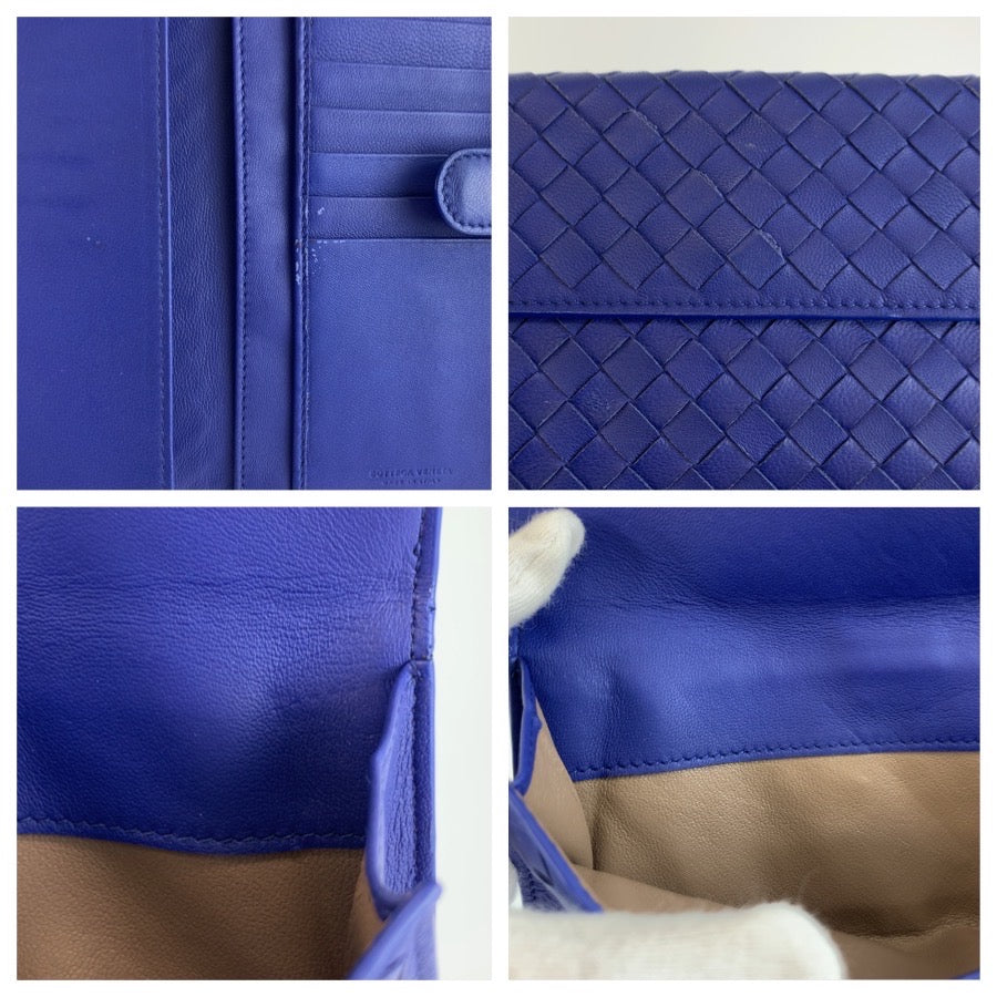 BOTTEGAVENETA ボッテガヴェネタ イントレチャート ブルー レザー BO6989077Z 長財布 ロングウォレット レディース AB23