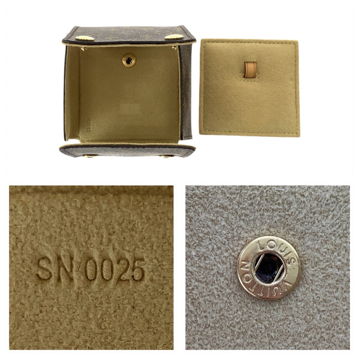 LOUIS VUITTON ルイヴィトン モノグラム ブラウン ゴールド金具 PVC / スウェード ポーチ アクセサリーケース ジュエリーケース レディース ABP21