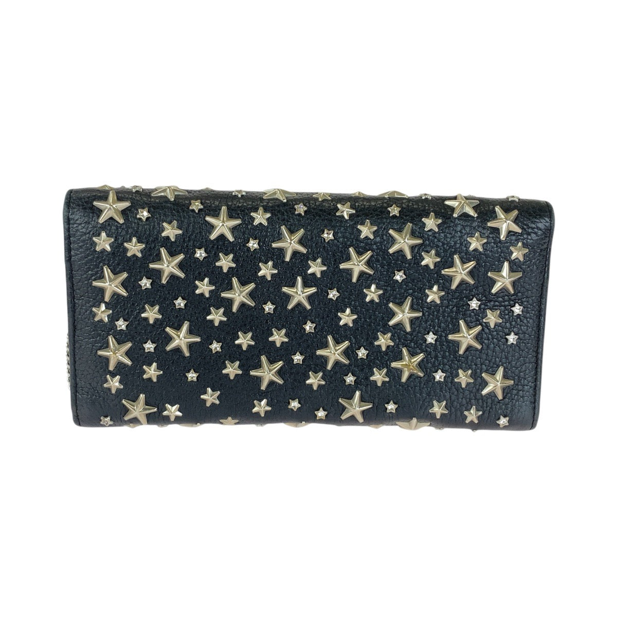 JIMMY CHOO ジミーチュウ スタースタッズ ブラック 黒 シルバー金具 レザー 長財布 チェーンウォレット ロングウォレット レディース ABP27