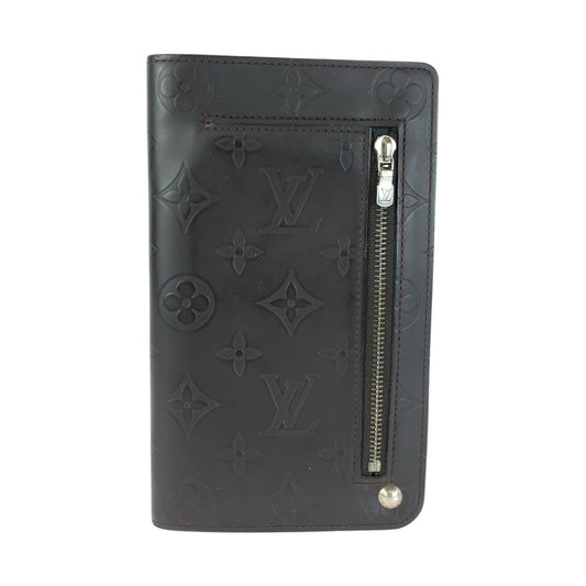 LOUIS VUITTON ルイヴィトン モノグラム グラセホイスト ブラウン シルバー金具 レザー M66450 長財布 ロングウォレット メンズ AB27