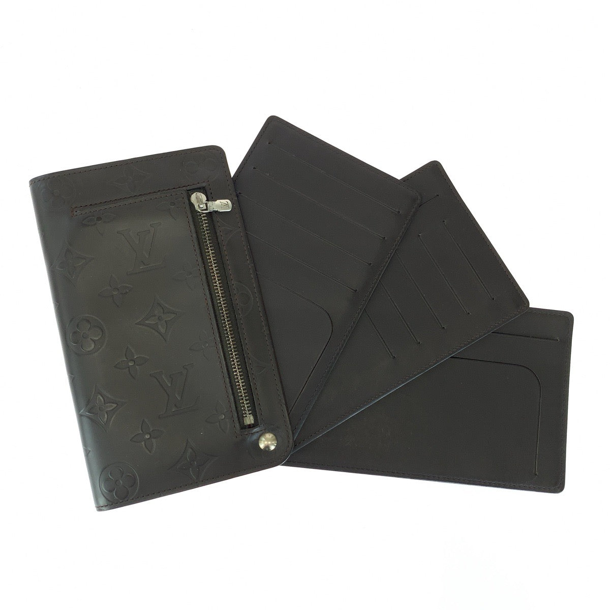LOUIS VUITTON ルイヴィトン モノグラム グラセホイスト ブラウン シルバー金具 レザー M66450 長財布 ロングウォレット メンズ AB27