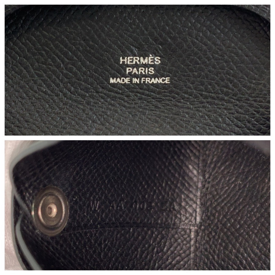 HERMES エルメス バスティア ブラック 黒 ヴォーエプソン コインケース 小銭入れ 男女兼用 W刻印 メンズ ABP30