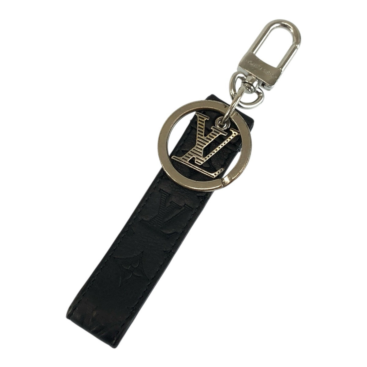 LOUIS VUITTON ルイヴィトン モノグラムシャドウ キーホルダー ドラゴンヌ ブラック 黒 シルバー金具 レザー M01298 キーホルダー バッグチャーム メンズ AB27