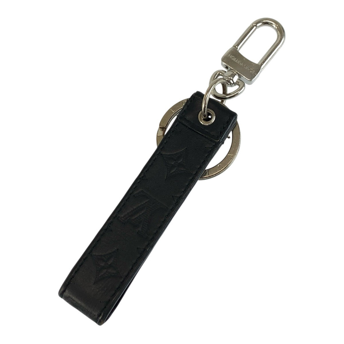 LOUIS VUITTON ルイヴィトン モノグラムシャドウ キーホルダー ドラゴンヌ ブラック 黒 シルバー金具 レザー M01298 キーホルダー バッグチャーム メンズ AB27