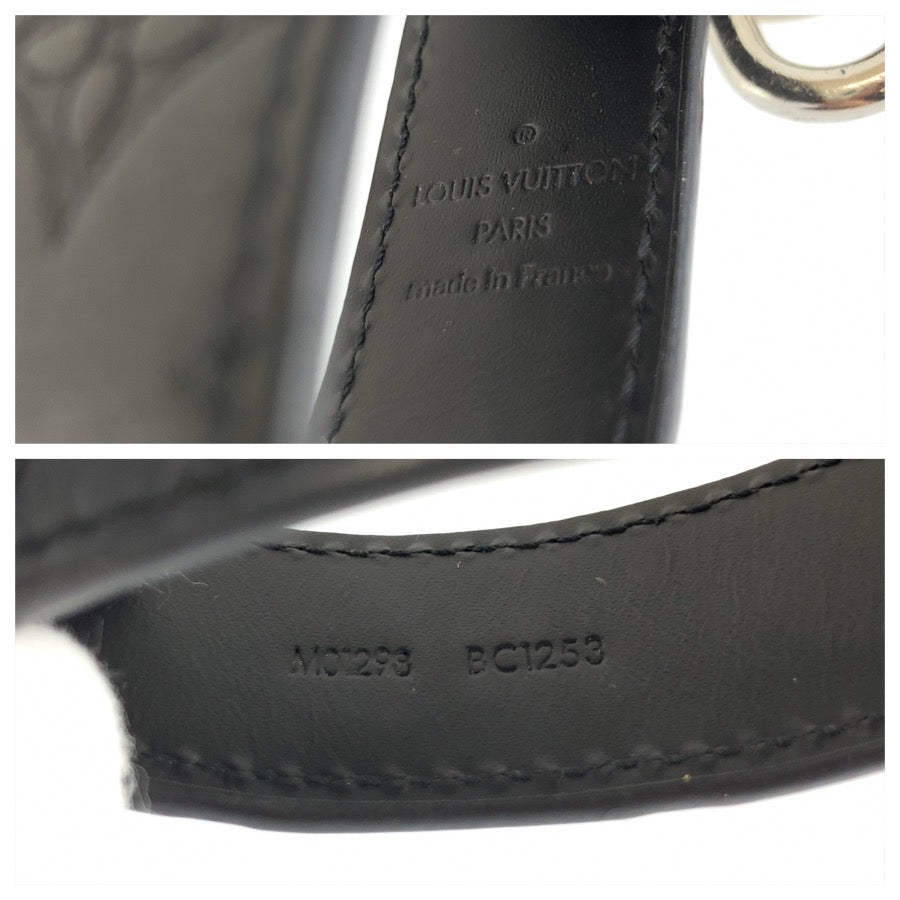 LOUIS VUITTON ルイヴィトン モノグラムシャドウ キーホルダー ドラゴンヌ ブラック 黒 シルバー金具 レザー M01298 キーホルダー バッグチャーム メンズ AB27