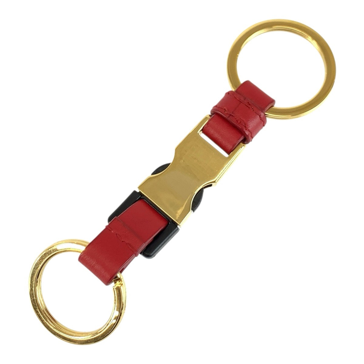 PRADA プラダ レッド ゴールド金具 レザー / メッキ 1PP110 キーホルダー バッグチャーム レディース A14