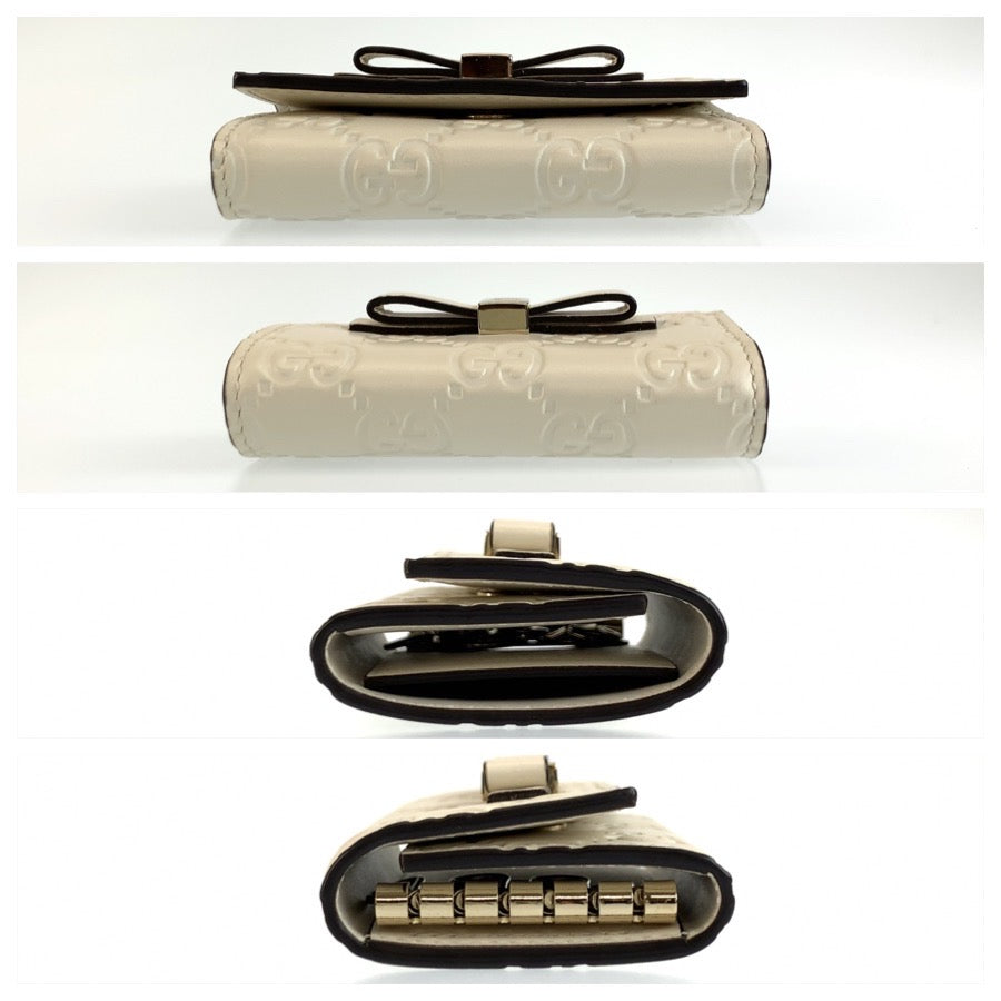 GUCCI グッチ グッチシマ アイボリー ゴールド金具 レザー 388682 キーケース 6連 レディース ABP21