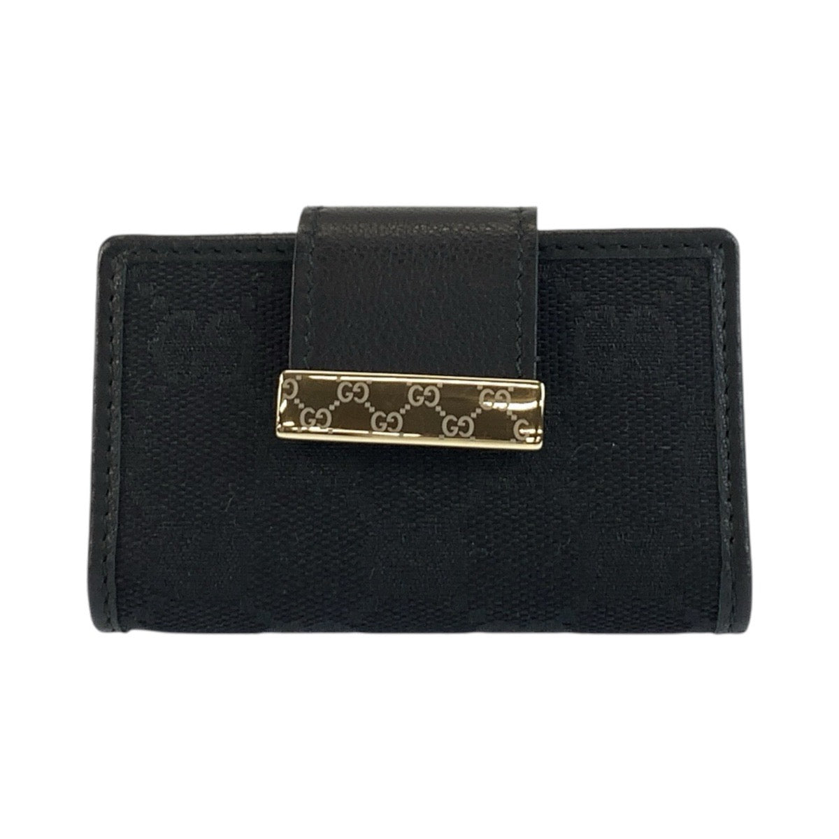 GUCCI グッチ ブラック 黒 ゴールド金具 GGキャンバス / レザー 212098 キーケース 6連 男女兼用 レディース A13