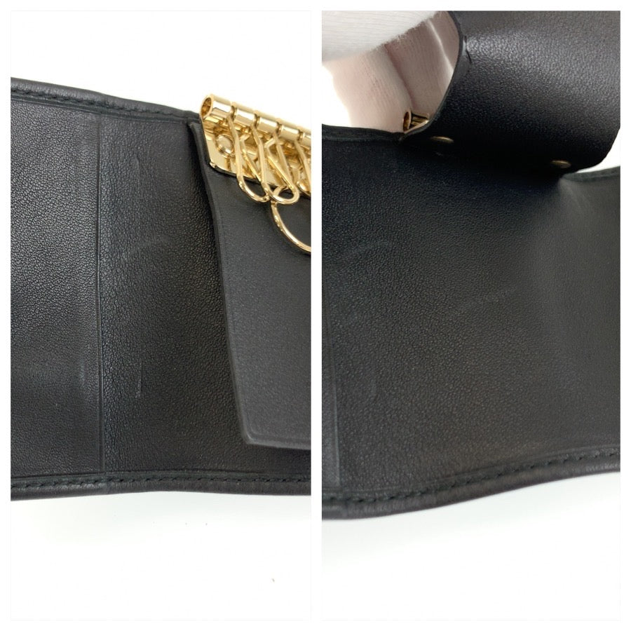 GUCCI グッチ ブラック 黒 ゴールド金具 GGキャンバス / レザー 212098 キーケース 6連 男女兼用 レディース A13