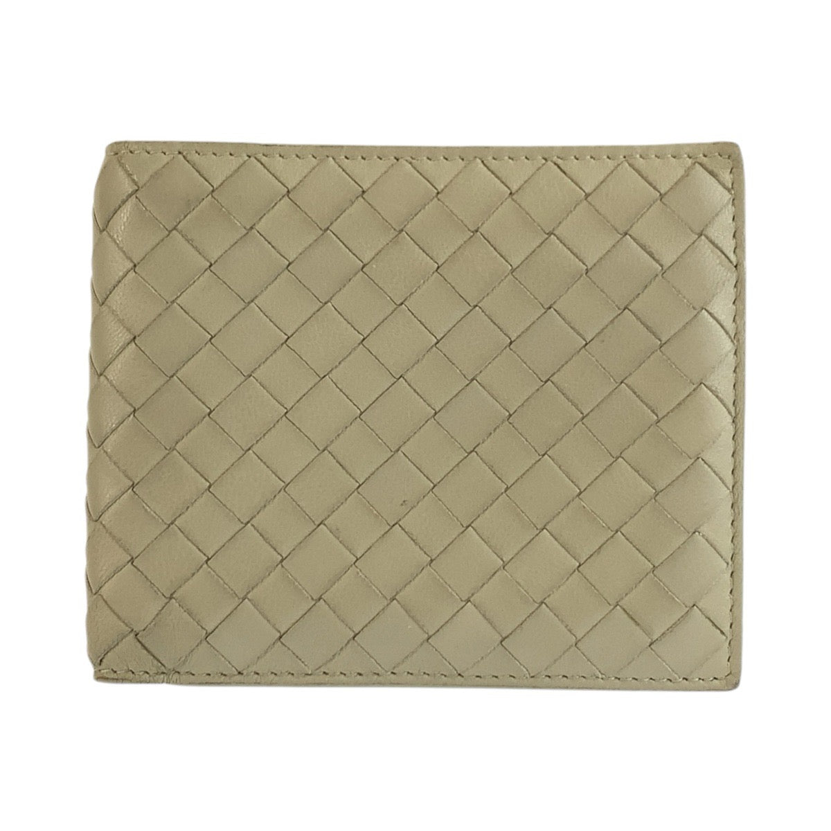 BOTTEGAVENETA ボッテガヴェネタ イントレチャート グレージュ レザー P01295918U 折り財布 コンパクトウォレット メンズ AB18