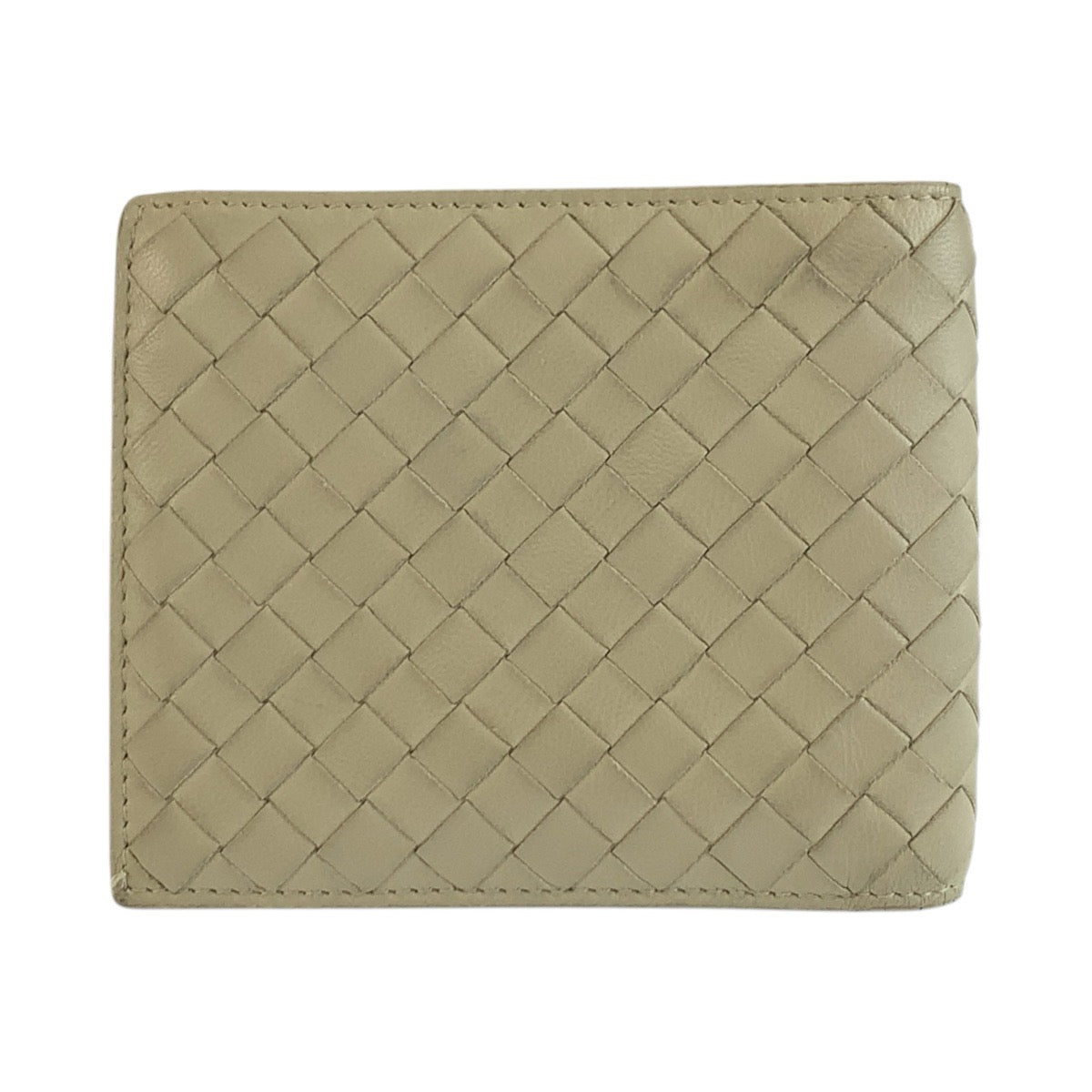 BOTTEGAVENETA ボッテガヴェネタ イントレチャート グレージュ レザー P01295918U 折り財布 コンパクトウォレット メンズ AB18