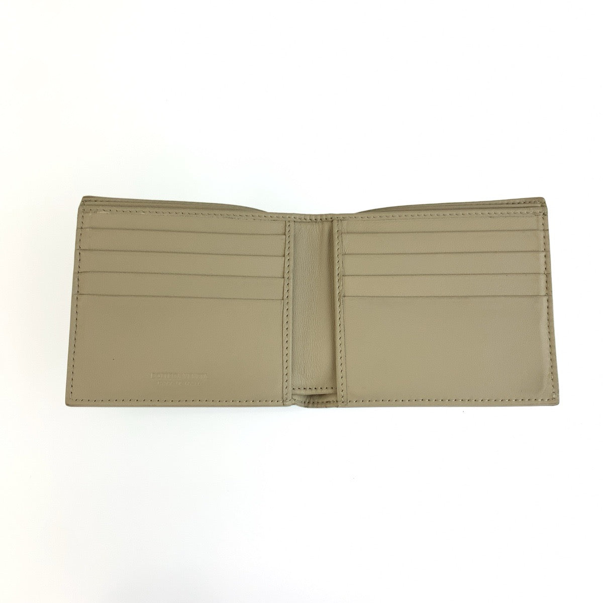 BOTTEGAVENETA ボッテガヴェネタ イントレチャート グレージュ レザー P01295918U 折り財布 コンパクトウォレット メンズ AB18