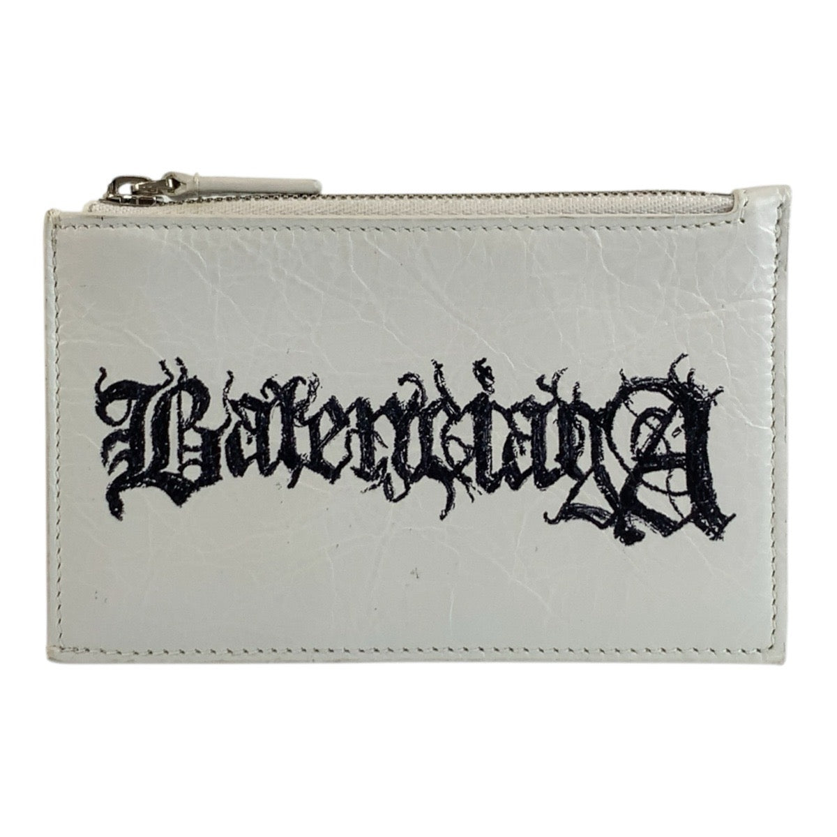 BALENCIAGA バレンシアガ Cash DIY METAL ホワイト シルバー金具 レザー 640535 コインケース カードホルダー フラグメントケース メンズ ABP24