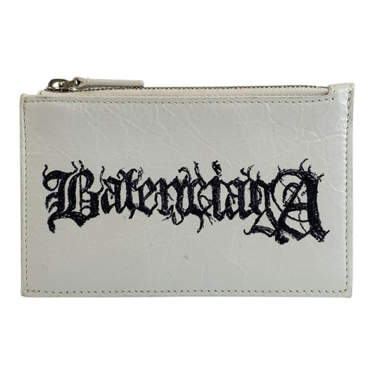 BALENCIAGA バレンシアガ Cash DIY METAL ホワイト シルバー金具 レザー 640535 コインケース カードホルダー フラグメントケース メンズ ABP24