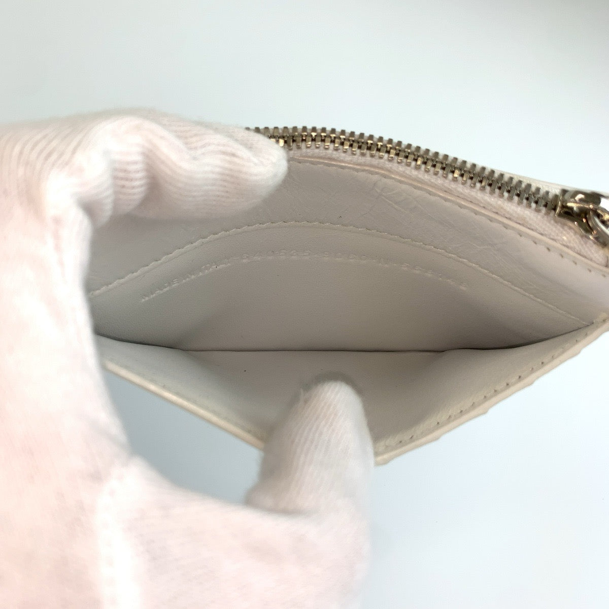 BALENCIAGA バレンシアガ Cash DIY METAL ホワイト シルバー金具 レザー 640535 コインケース カードホルダー フラグメントケース メンズ ABP24