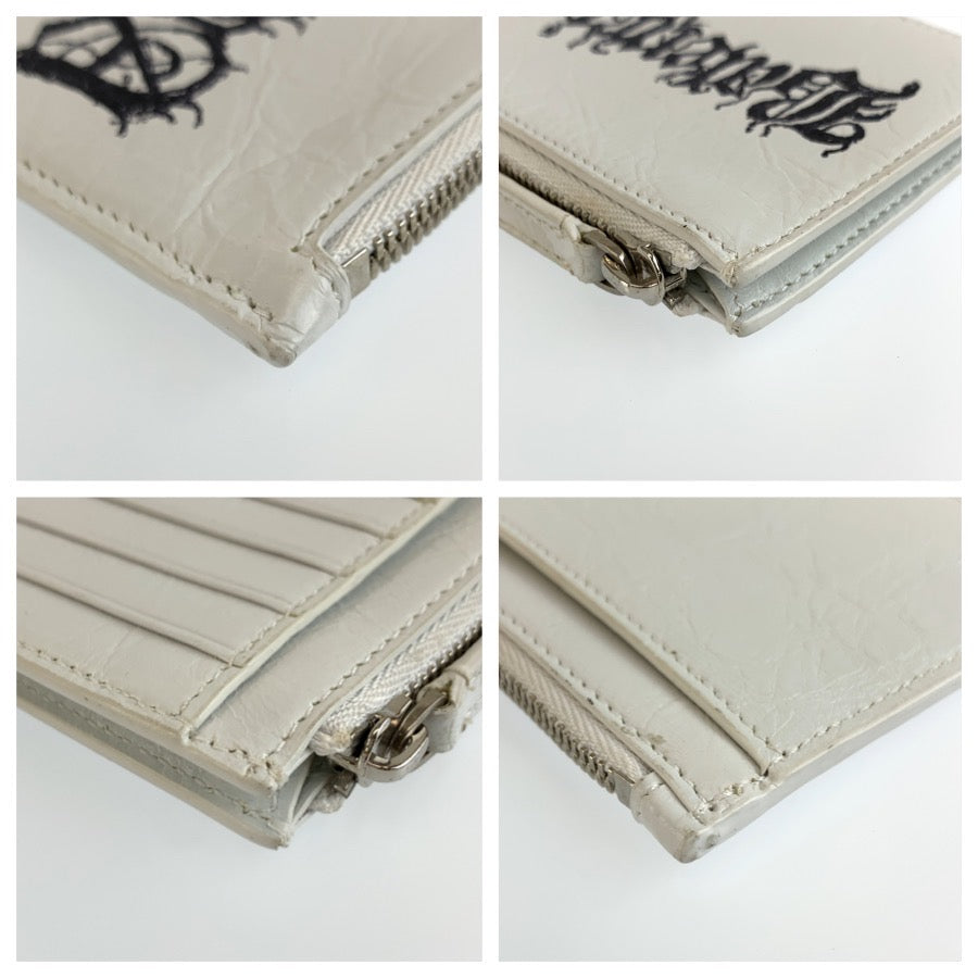 BALENCIAGA バレンシアガ Cash DIY METAL ホワイト シルバー金具 レザー 640535 コインケース カードホルダー フラグメントケース メンズ ABP24