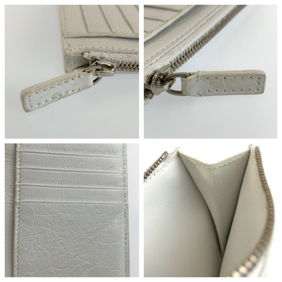 BALENCIAGA バレンシアガ Cash DIY METAL ホワイト シルバー金具 レザー 640535 コインケース カードホルダー フラグメントケース メンズ ABP24