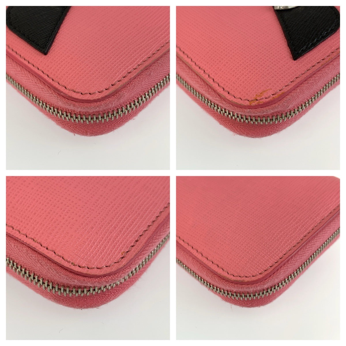 FENDI フェンディ モンスター ピンク シルバー金具 レザー 8M0313 コインケース カードケース レディース AB22