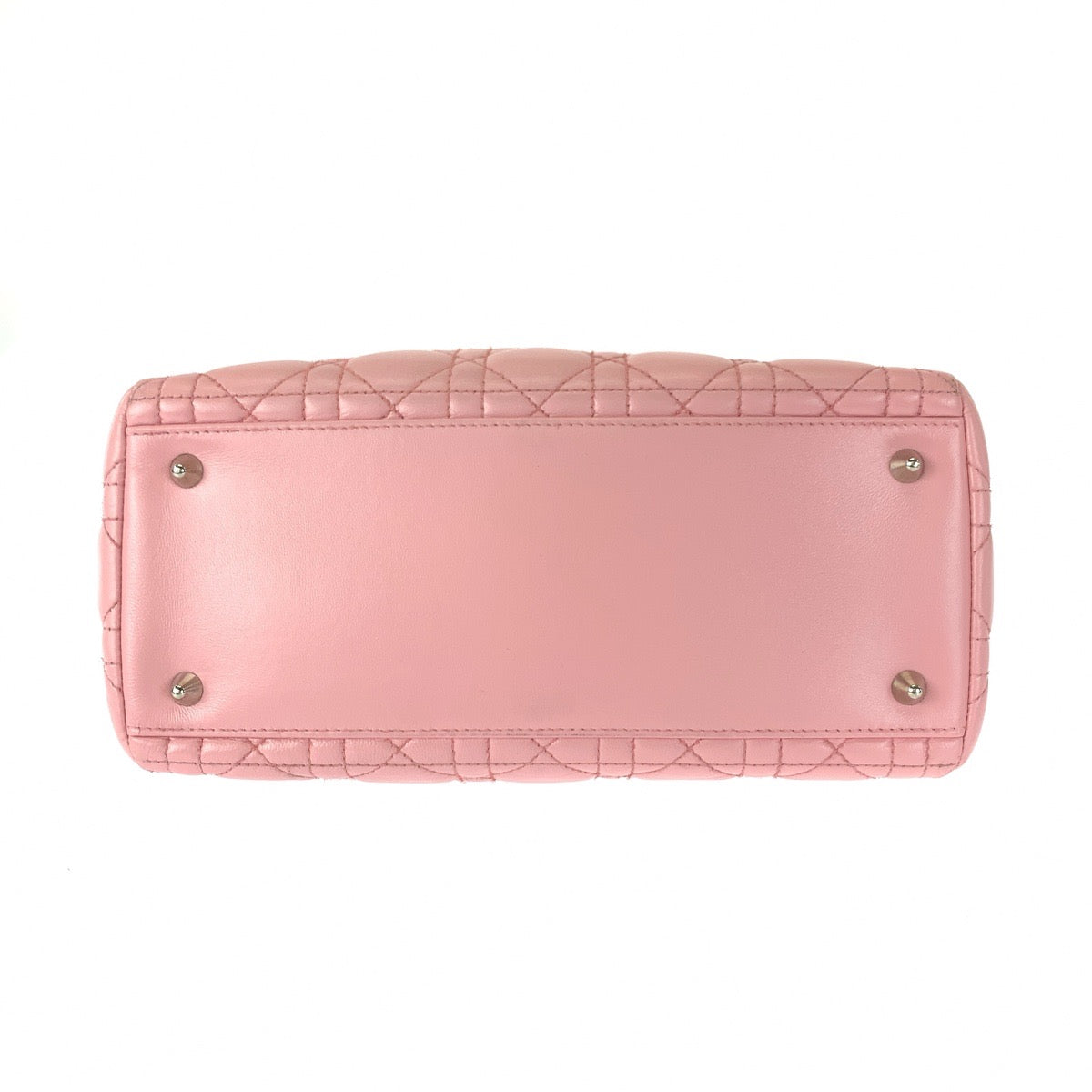Dior ディオール カナージュ レディディオール ピンク シルバー金具 ラムスキン ハンドバッグ トートバッグ レディース B85